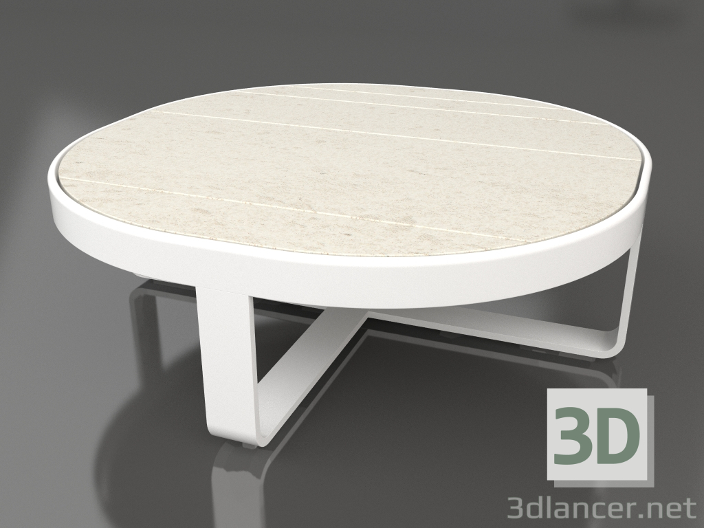 Modelo 3d Mesa de centro redonda Ø90 (DEKTON Danae, Branco) - preview