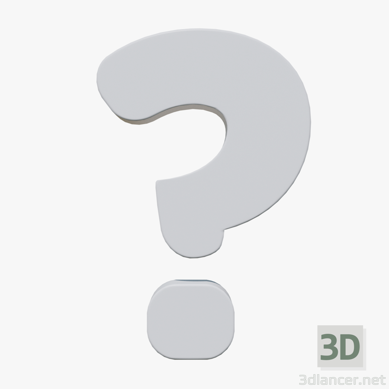 3d Question symbol White model buy - render