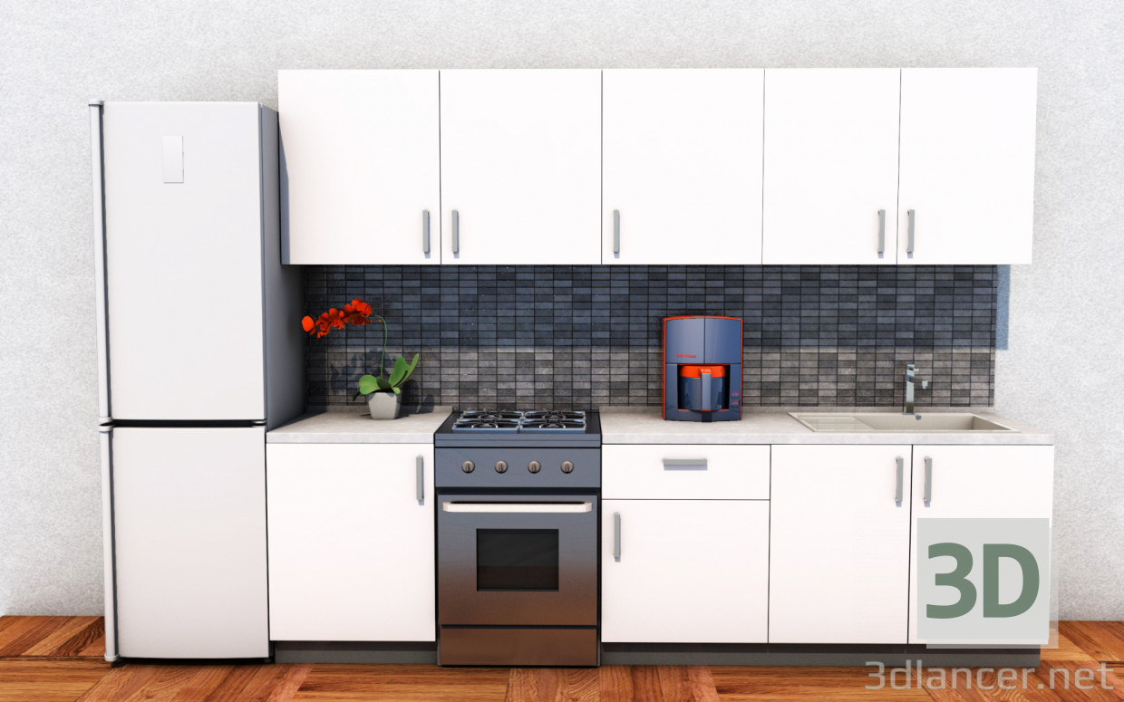 3d model cocina moderna - vista previa