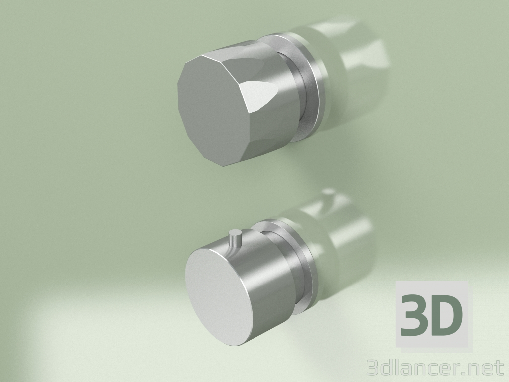 modello 3D Gruppo miscelatore termostatico con 1 valvola di intercettazione (15 48 0, AS) - anteprima