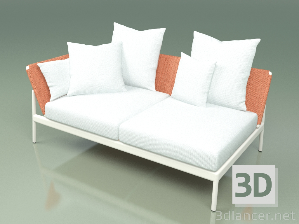 3D Modell Sofamodul rechts 004 (Metal Milk, Batyline Orange) - Vorschau