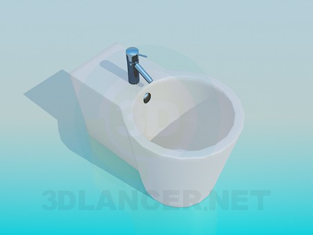 3d model Bidet con un grifo - vista previa