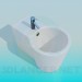 modello 3D Bidet con un rubinetto - anteprima