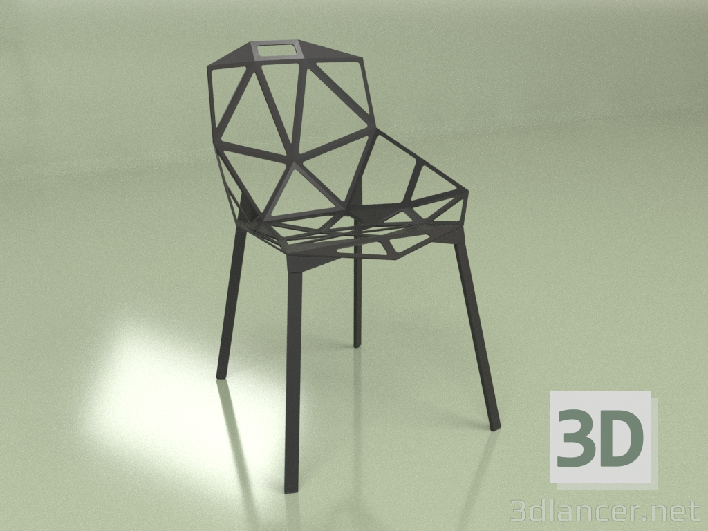 modello 3D Sedia One Premium (nero) - anteprima