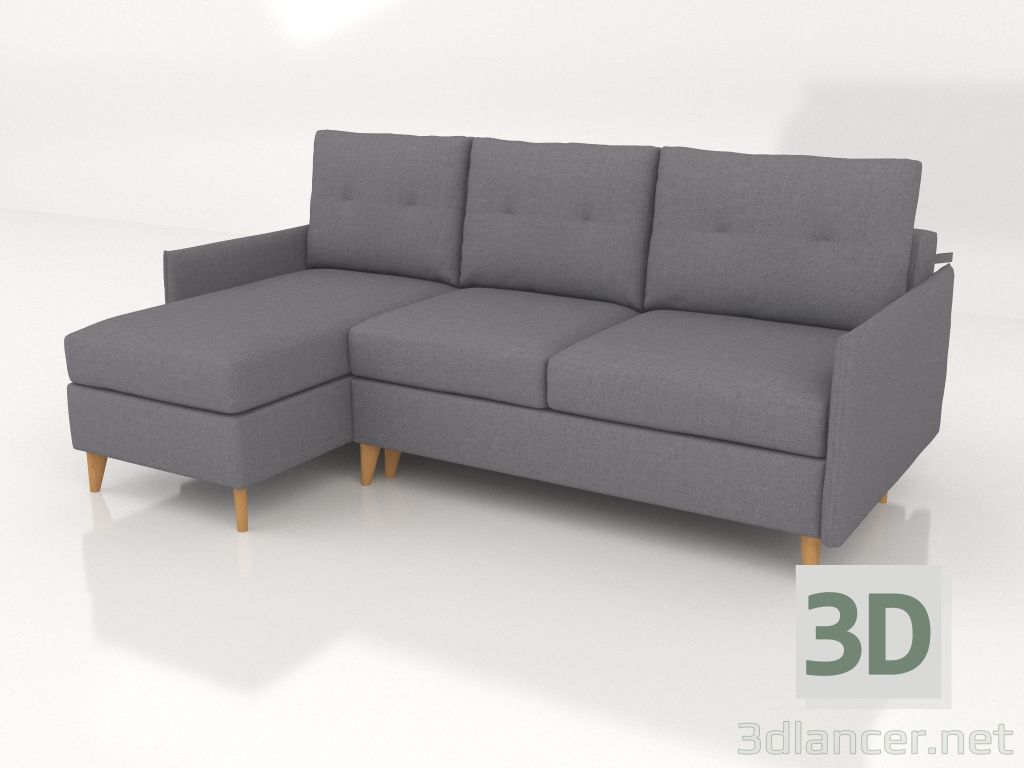 3D modeli Batı köşe 3 kişilik açılır kapanır kanepe - önizleme