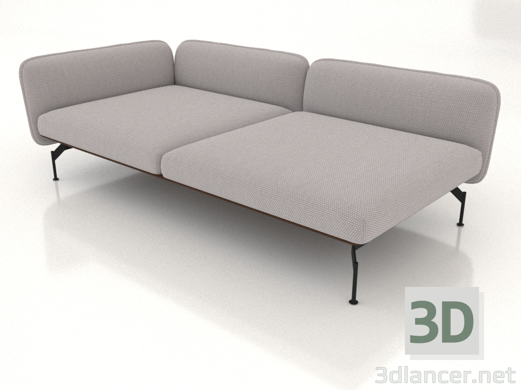 3d model Sofa module 2.5 seater deep with armrest 110 on the left (leather upholstery on the outside) - preview