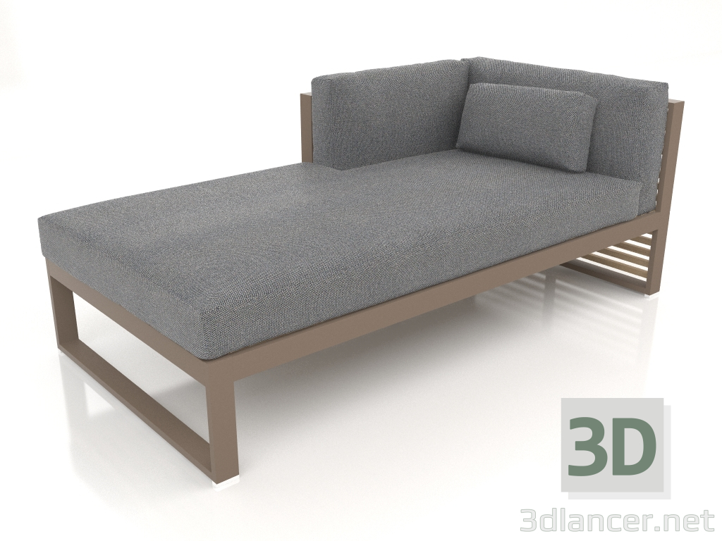 Modelo 3d Sofá modular, seção 2 esquerda (Bronze) - preview