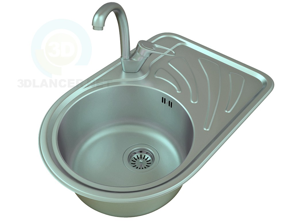 3D modeli mutfak lavabo 2 - önizleme