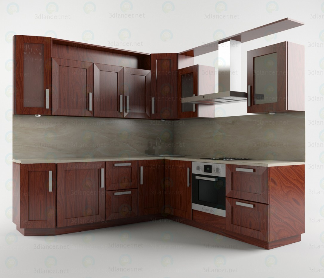 Muebles de cocina 3D modelo Compro - render