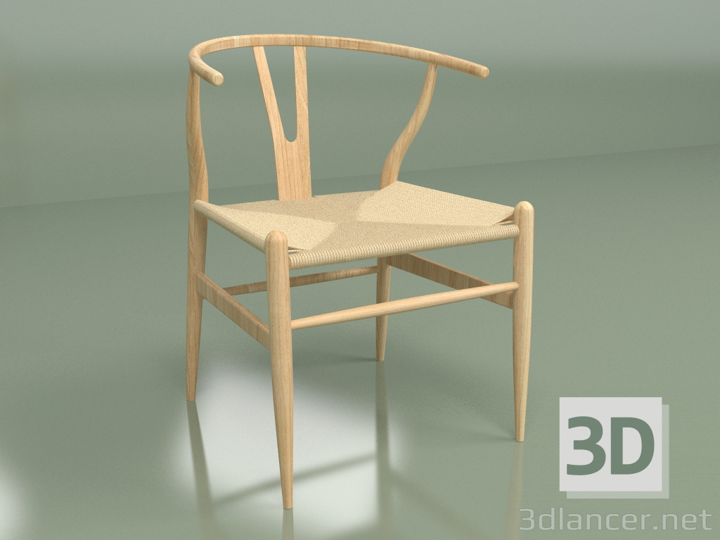 3d model Silla Wishbone (arce macizo) - vista previa