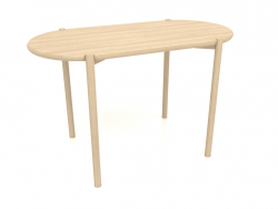 Mesa de comedor DT 08 (extremo redondeado) (1215x624x754, blanco madera)