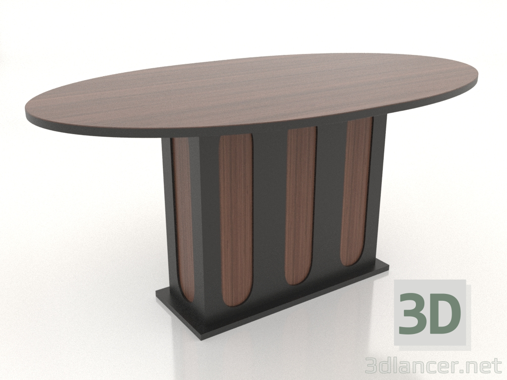 3d model Dining table OVAL 1600x900 mm (ash walnut) - preview