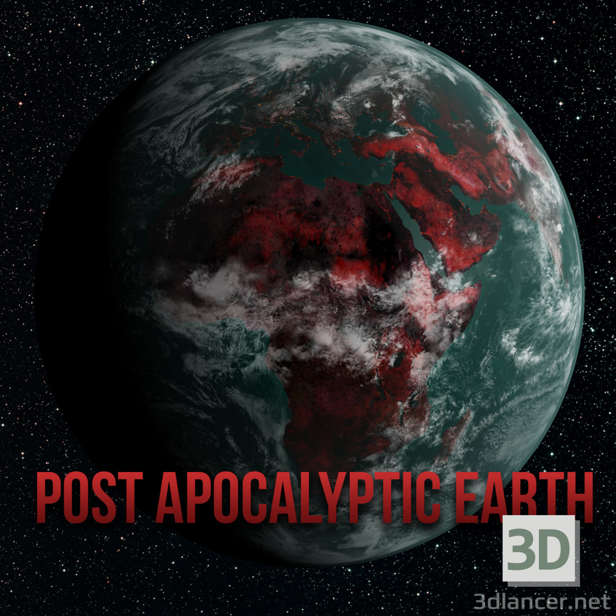 3d Post apocalyptic earth model buy - render