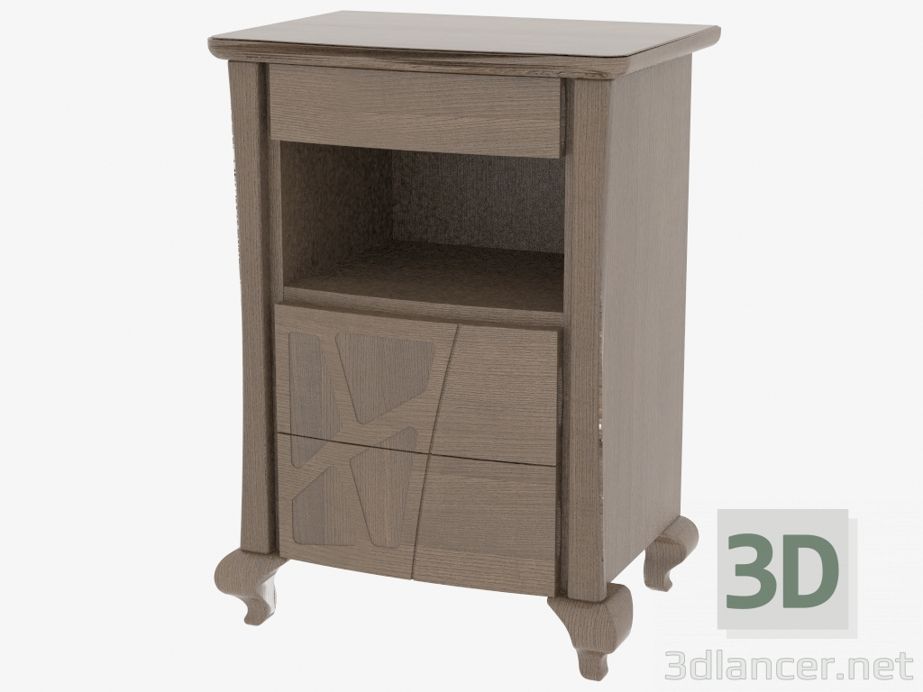 Modelo 3d mesa de cabeceira com gavetas terceiro CAMONR legged - preview