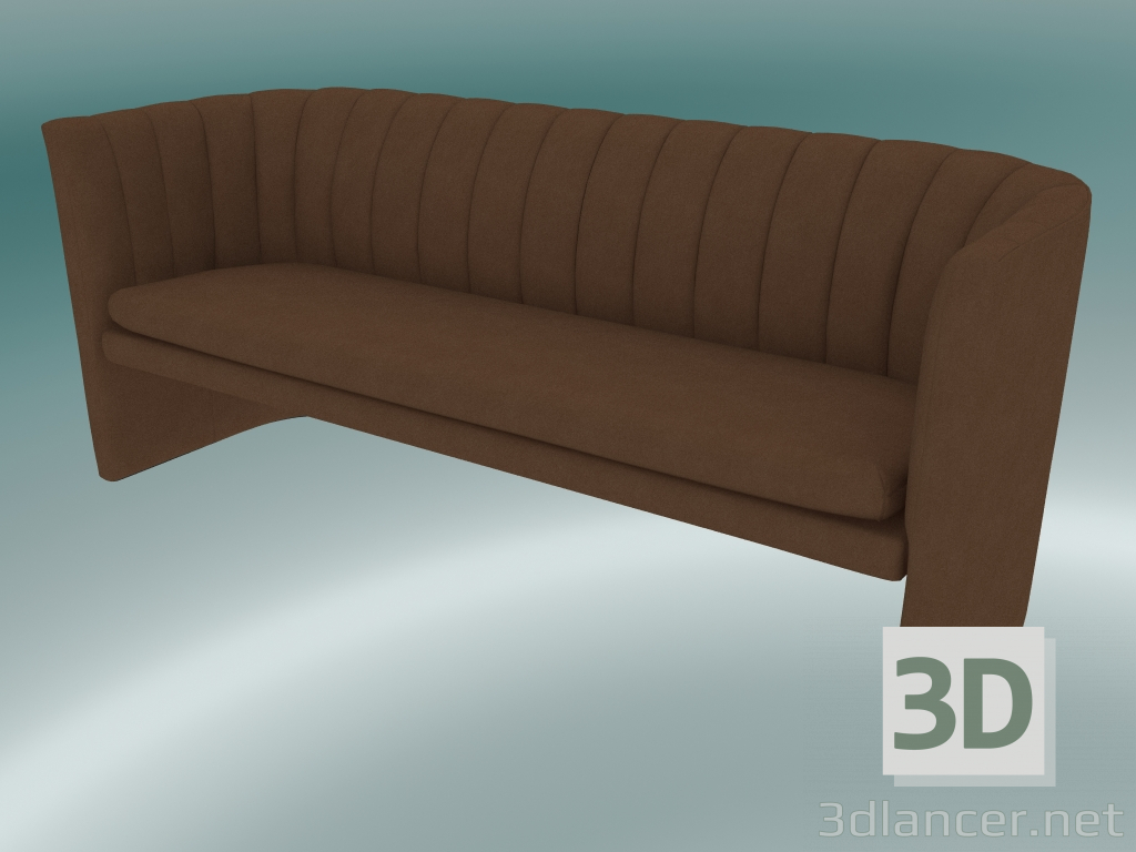 3D modeli Kanepe üçlü Loafer (SC26, H 75cm, 185x65cm, Kadife 4 Kil) - önizleme