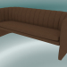 3d model Sofá triple mocasín (SC26, H 75cm, 185x65cm, Velvet 4 Clay) - vista previa