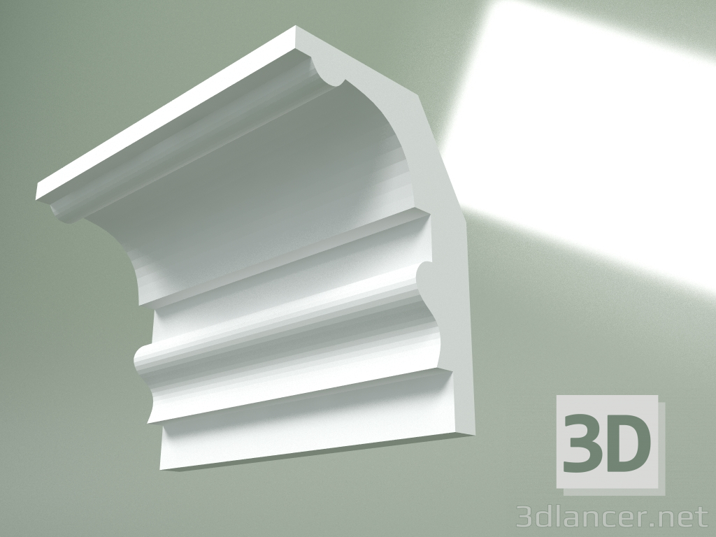 modello 3D Cornicione in gesso (zoccolo a soffitto) KT330 - anteprima