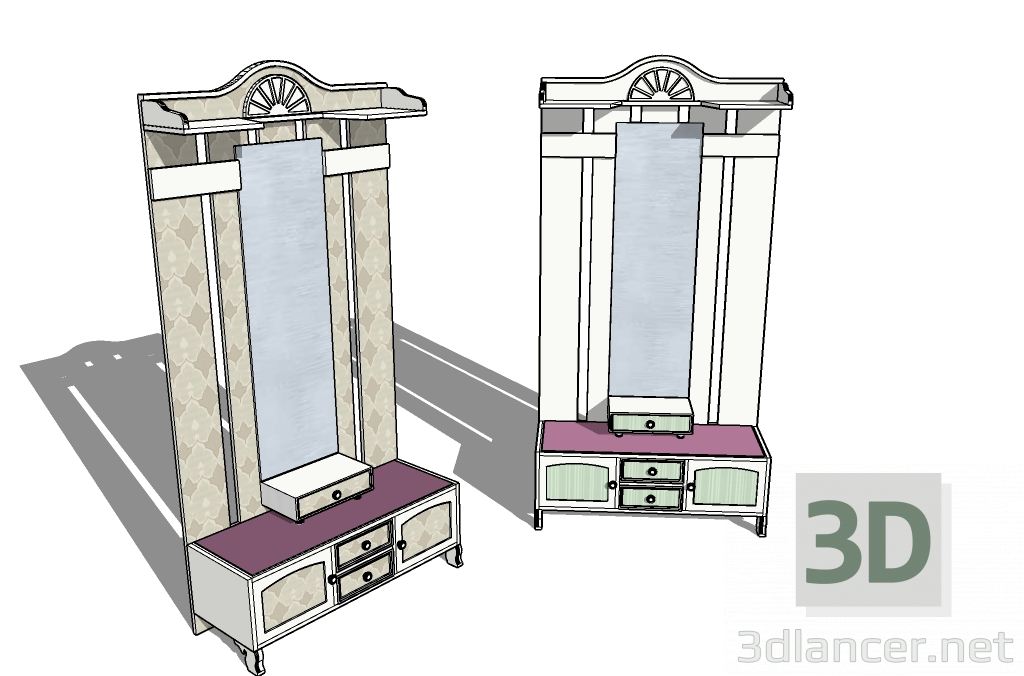 modello 3D corridoio Provenza - anteprima