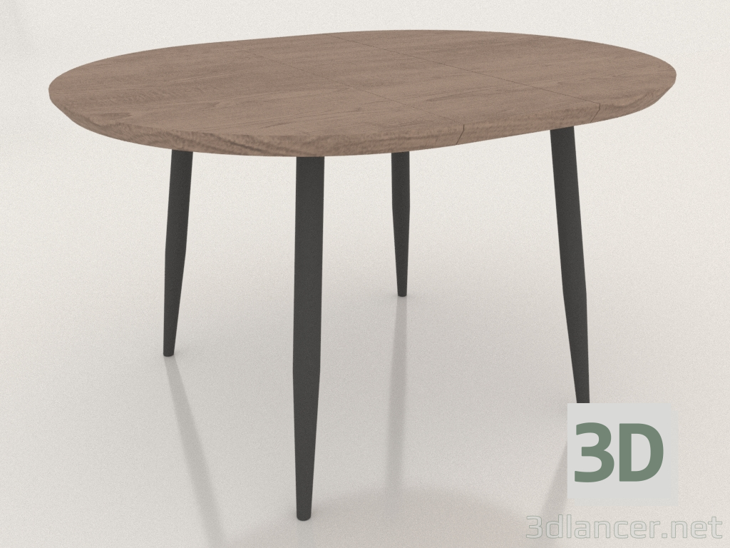 modèle 3D Table pliante Leticia 100-130 (chêne-noir) - preview