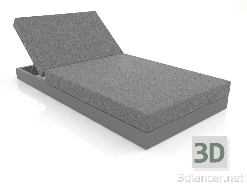 modello 3D Letto con schienale 100 (Antracite) - anteprima