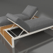 3d model Cama doble para relajarse con estructura de aluminio de madera artificial (gris ágata) - vista previa