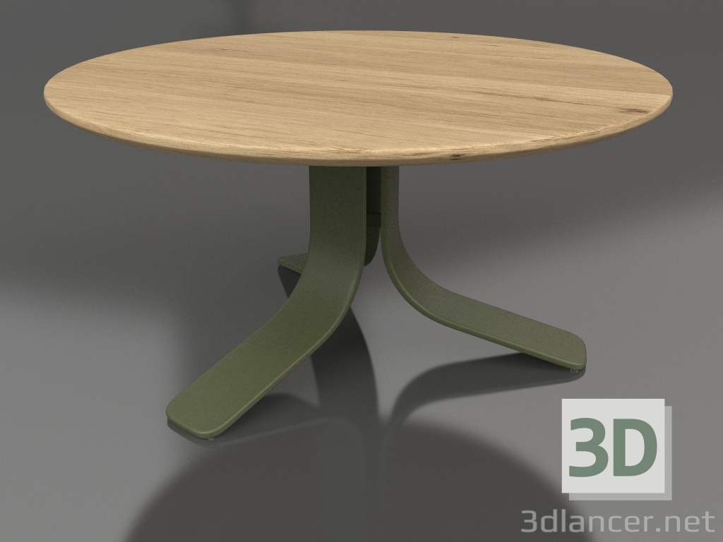 3d model Coffee table Ø80 (Olive green, Iroko wood) - preview