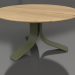 3d model Coffee table Ø80 (Olive green, Iroko wood) - preview