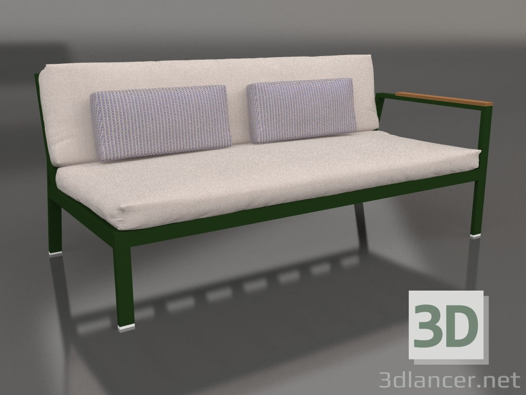 Modelo 3d Módulo de sofá, seção 1 direita (verde garrafa) - preview