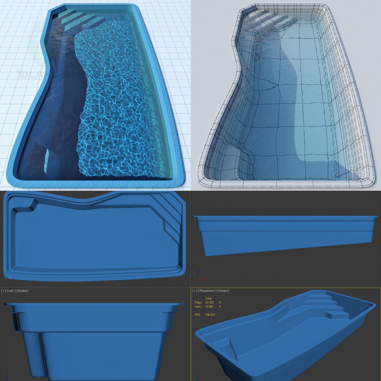 modèle 3D piscine - preview