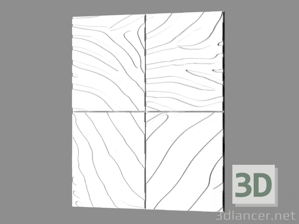 3d model Panel de pared de yeso (artículo 121) - vista previa