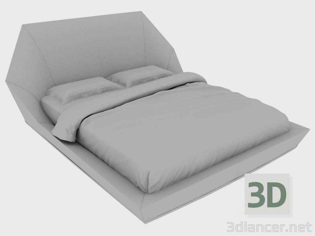 3d model Double bed YUME BED DOUBLE (235x255xH112) - preview