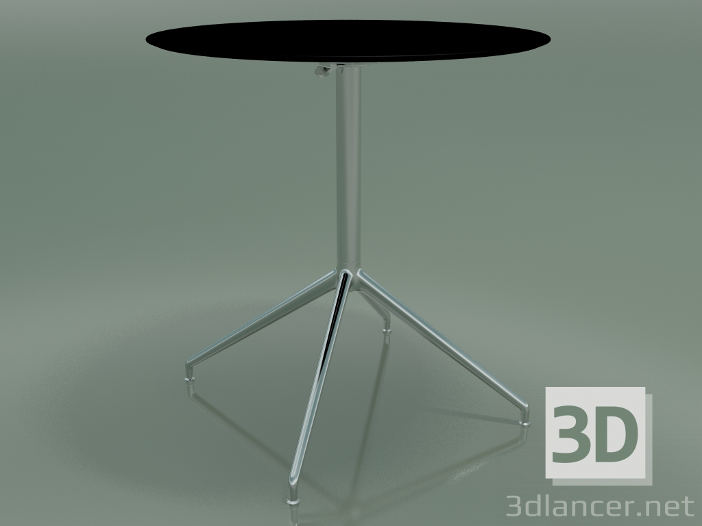 3D Modell Runder Tisch 5744 (H 72,5 - Ø69 cm, ausgebreitet, schwarz, LU1) - Vorschau