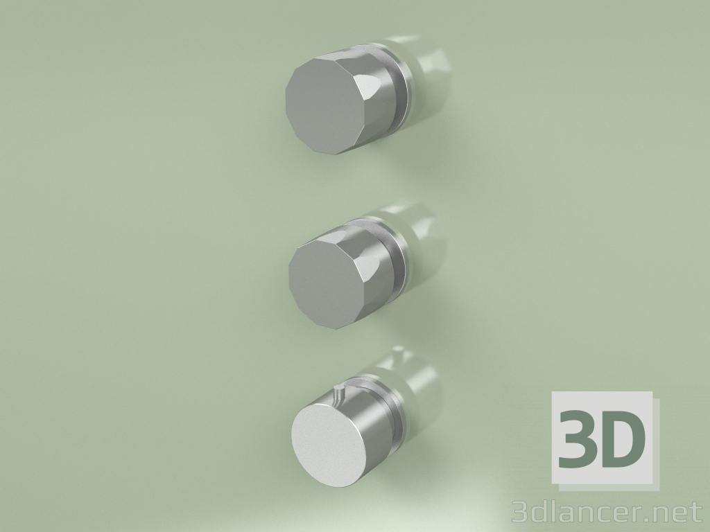 3d model Thermostatic mixer set with 2 switches (15 49 0, AS) - preview