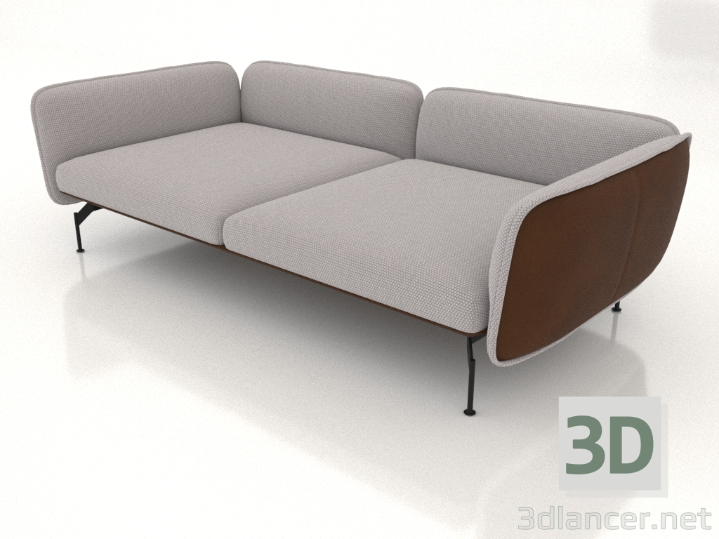 3d model Sofa module 2.5 seater deep with armrests 110 (leather upholstery on the outside) - preview