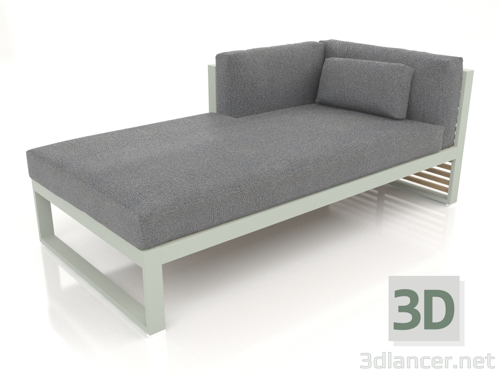 modello 3D Divano componibile, sezione 2 sinistra (Grigio cemento) - anteprima