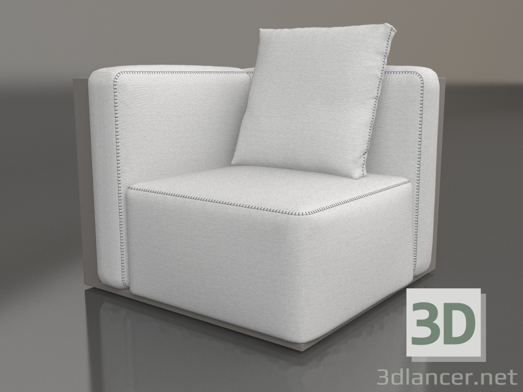 3d model Sofa module, section 6 (Quartz gray) - preview