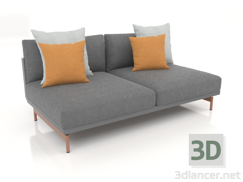 3d model Módulo sofá sección 4 (Antracita) - vista previa