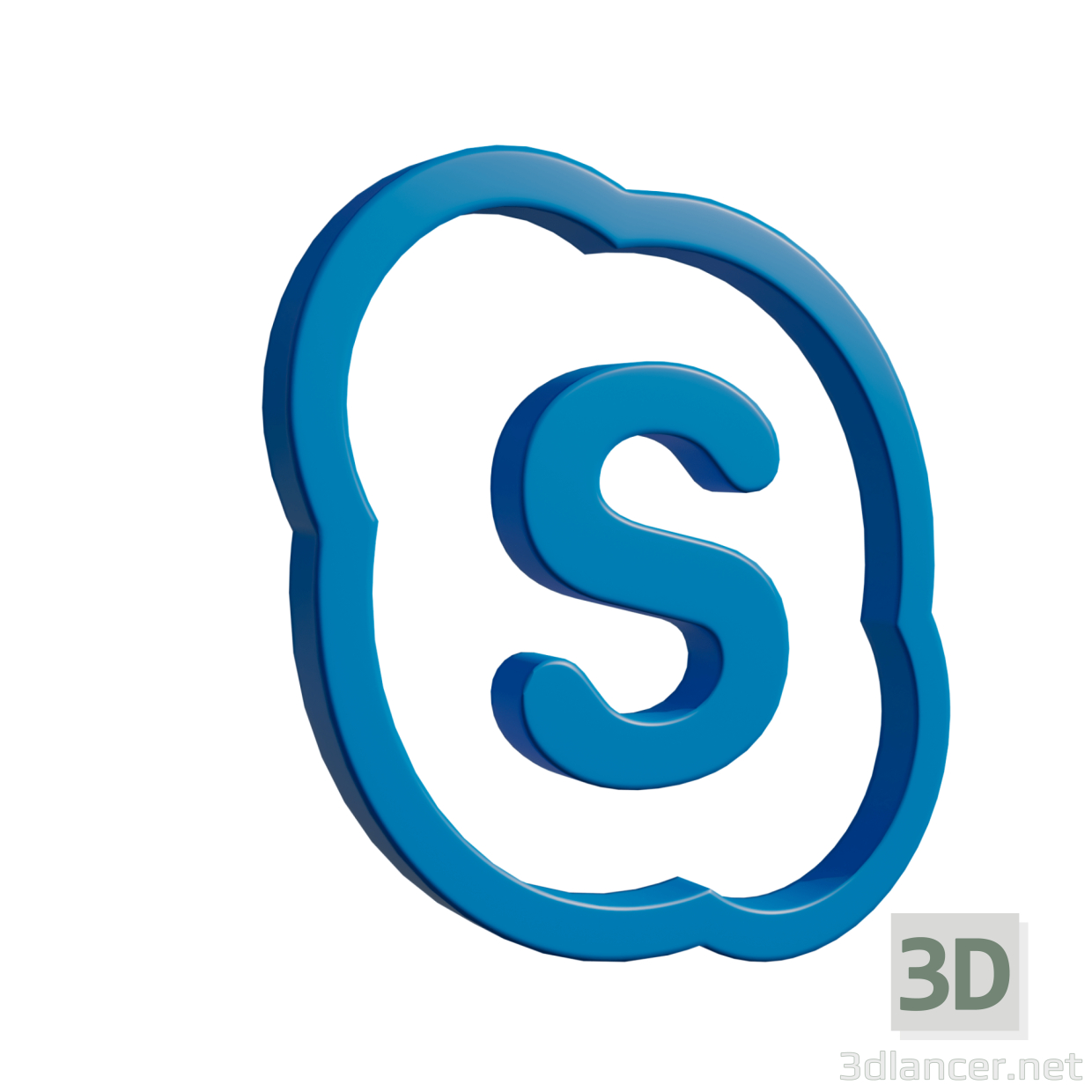 3d Skype logo model buy - render