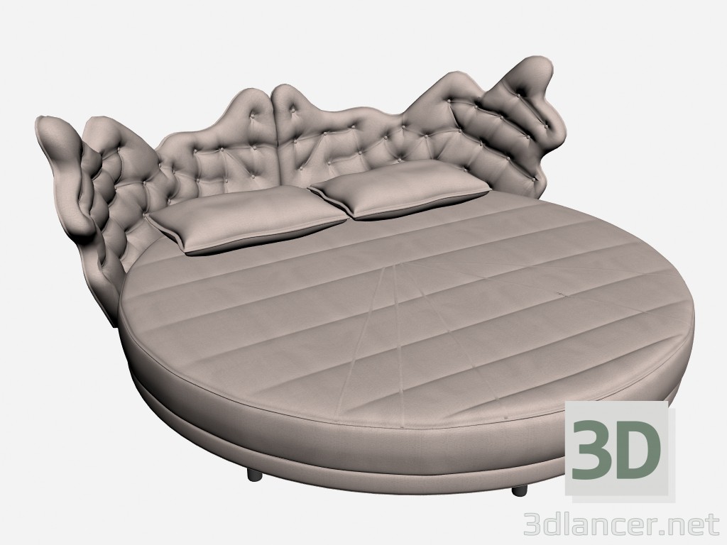 3d model Cama doble constelación circular - vista previa