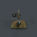 3d Machine gun turret 3d model model buy - render