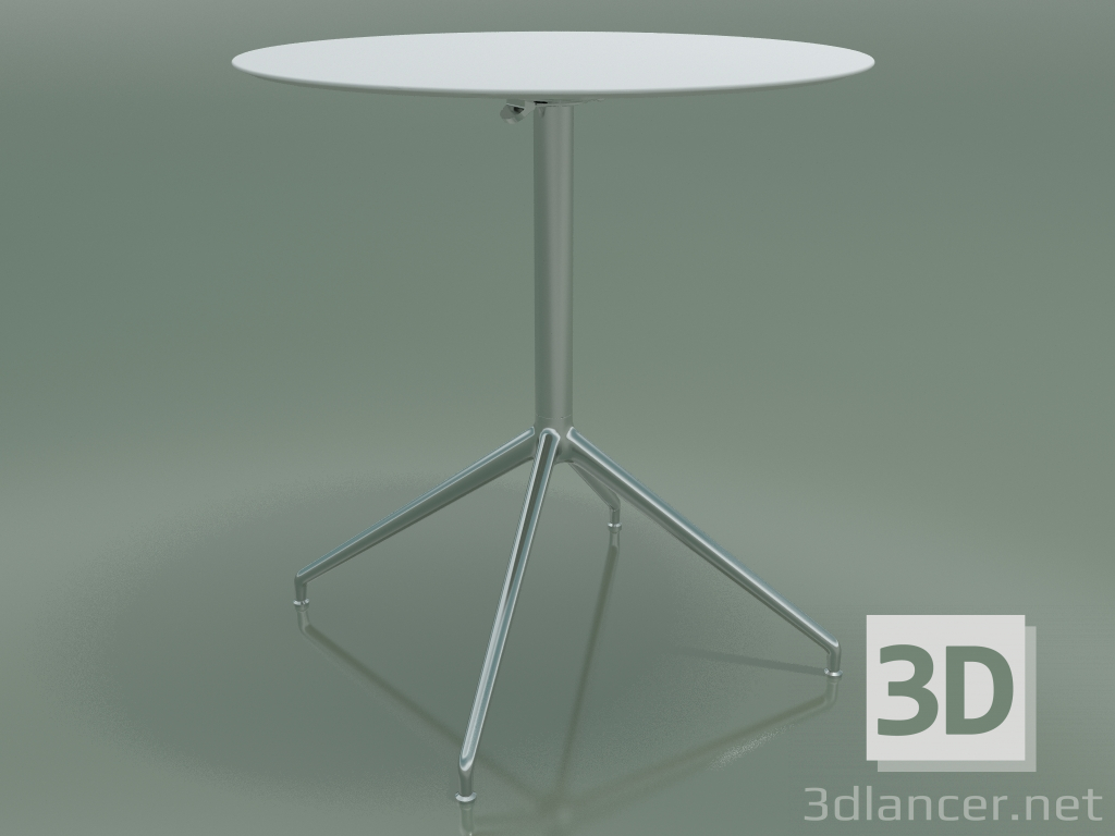 3D Modell Runder Tisch 5744 (H 72,5 - Ø69 cm, ausgebreitet, Weiß, LU1) - Vorschau