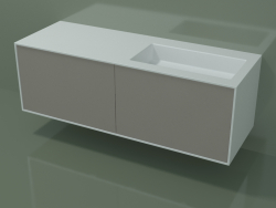 Washbasin with drawers (06UC834D1, Clay C37, L 144, P 50, H 48 cm)