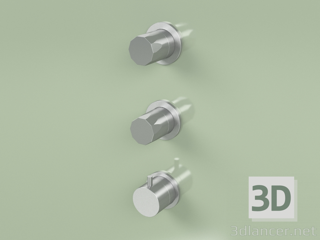 3d model Thermostatic mixer set with 2 switches (15 49, AS) - preview