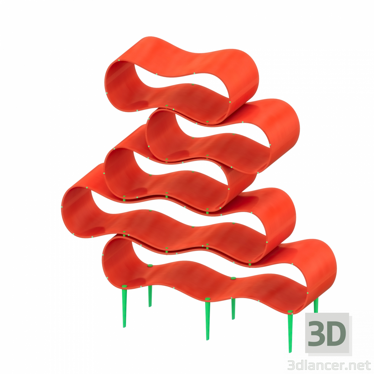 modèle 3D de Étagère pour enfants pour jouets et livres acheter - rendu