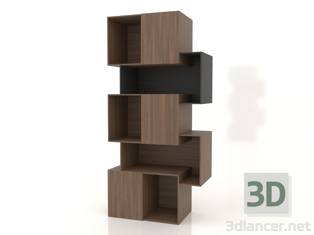 3d модель Стеллаж Palo Walnut (орех-серая полка) – превью