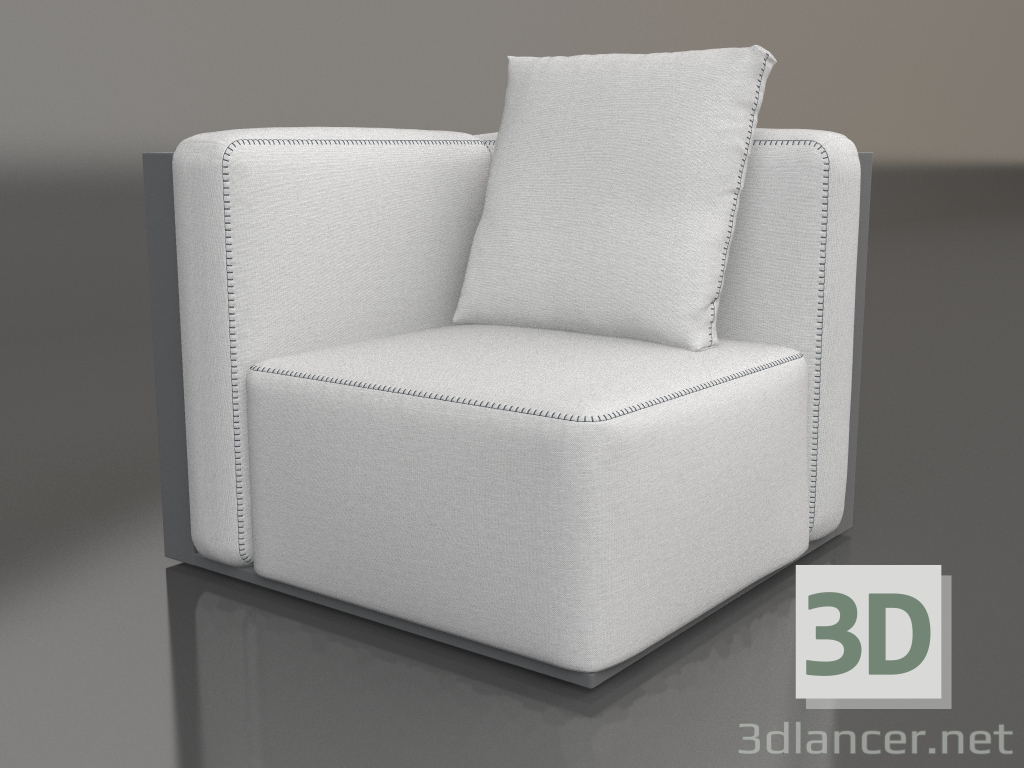 3d model Módulo sofá sección 6 (Antracita) - vista previa