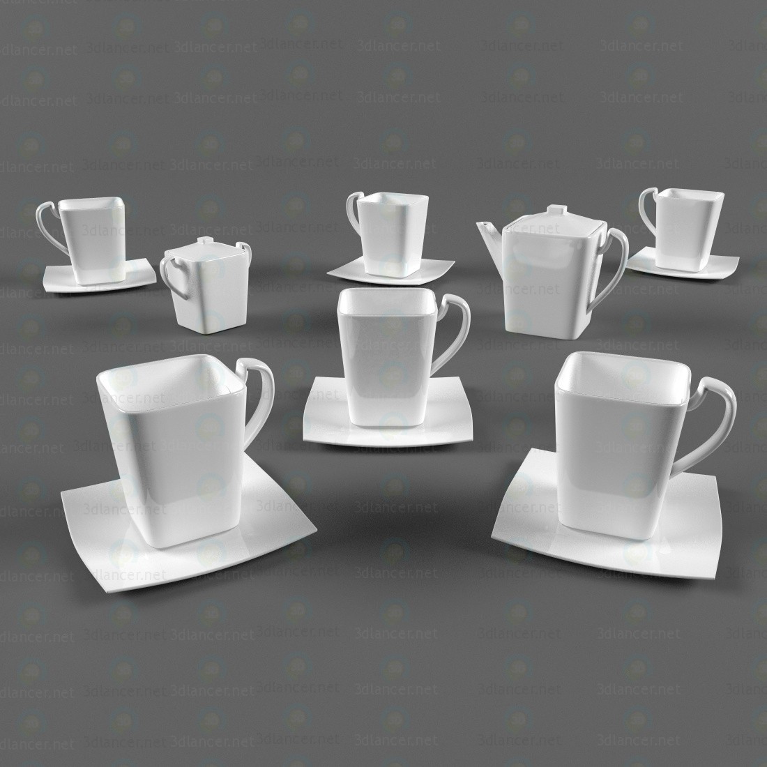 modello 3D di Caffè servizio comprare - rendering