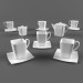 servicio de café 3D modelo Compro - render