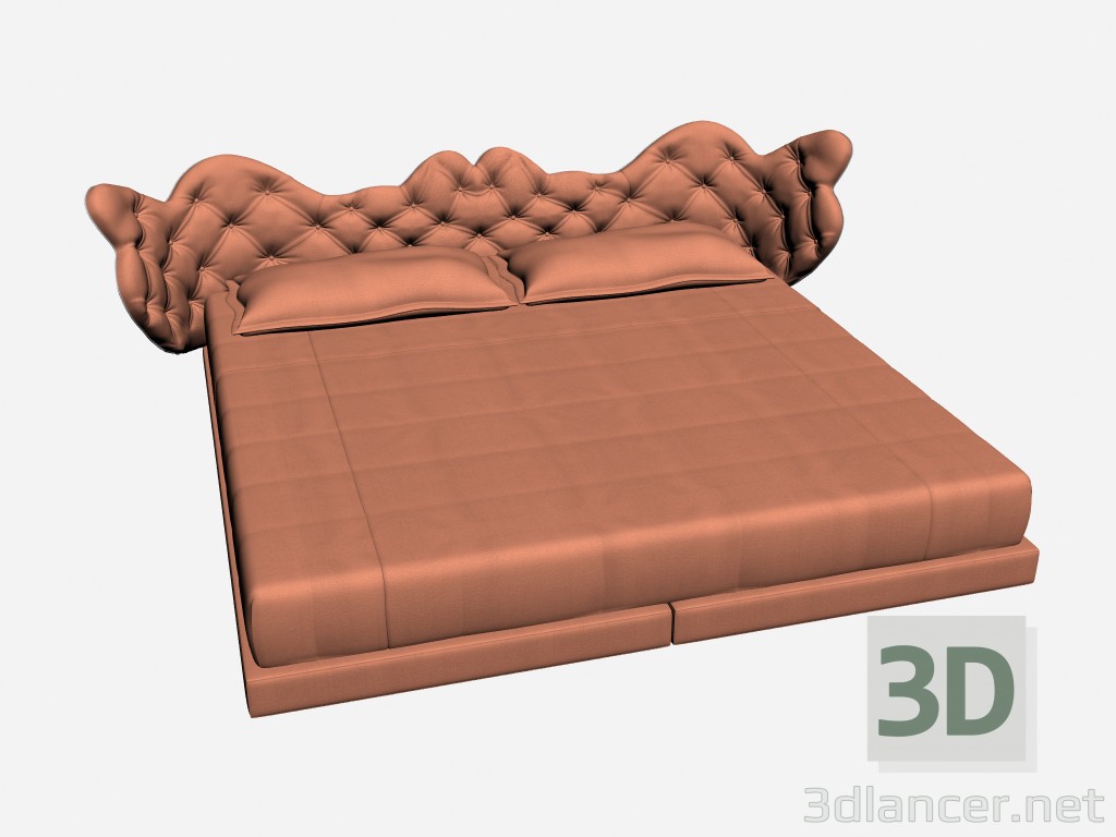 3D Modell Doppel Bett Konstellation - Vorschau