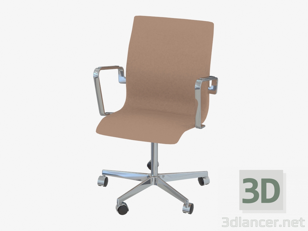 3d model Silla de oficina Oxford (con ruedas y respaldo bajo) - vista previa